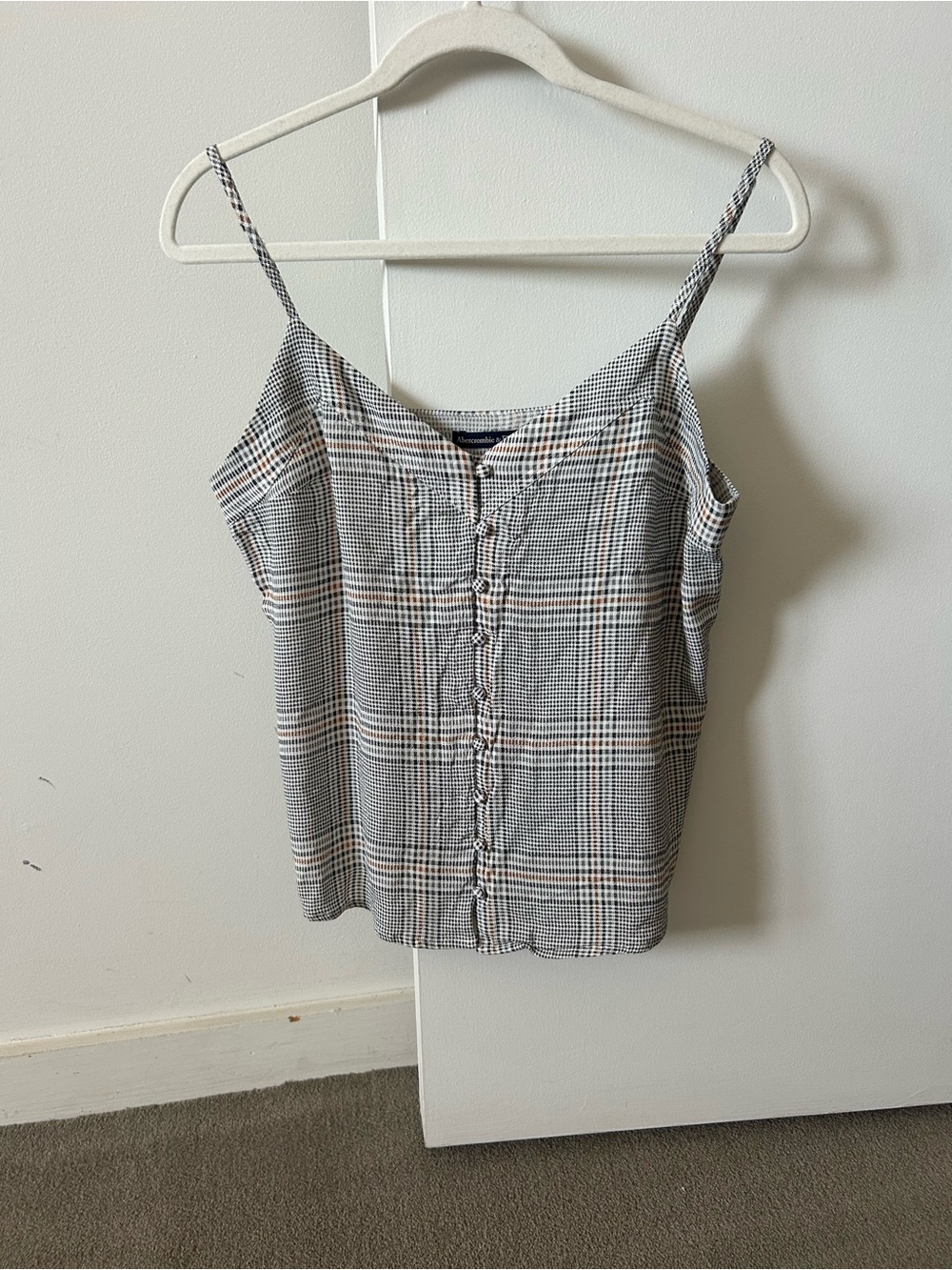 Abercrombie & Fitch Button-Front Plaid Cami Top